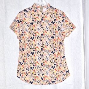 Duluth Trading Co Sidewinder UPF 30 Capped Sleeve Button Front Gardening Shirt